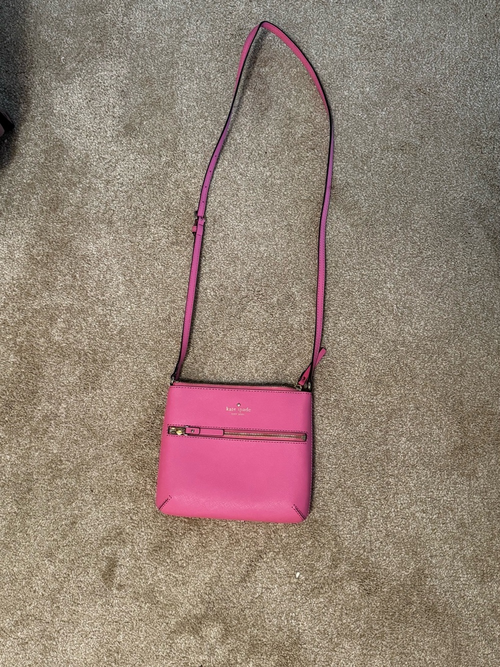 kate spade Pink Leather Crossbody Bag with Front Zip